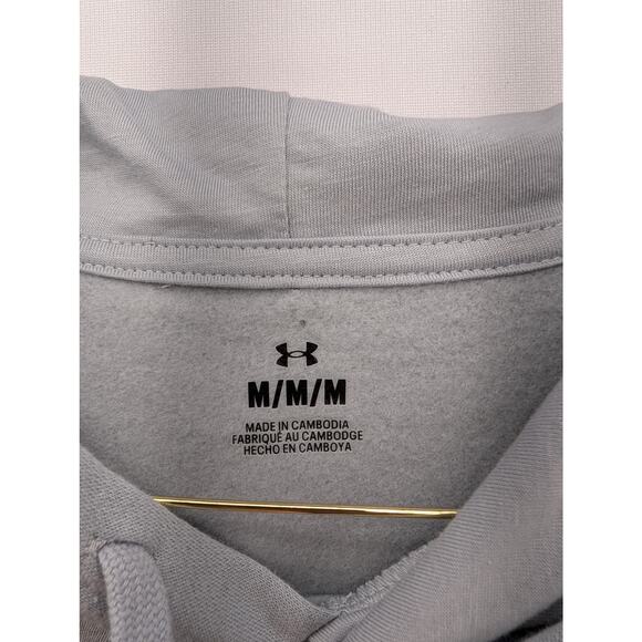 NWT Under Armour UA Rival Fleece Men's Hoodie in Black Mod Grey Medium - Picture 6 of 7